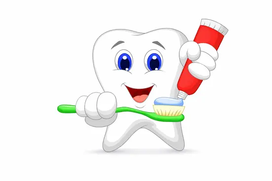 Correct tooth brushing technique demonstration