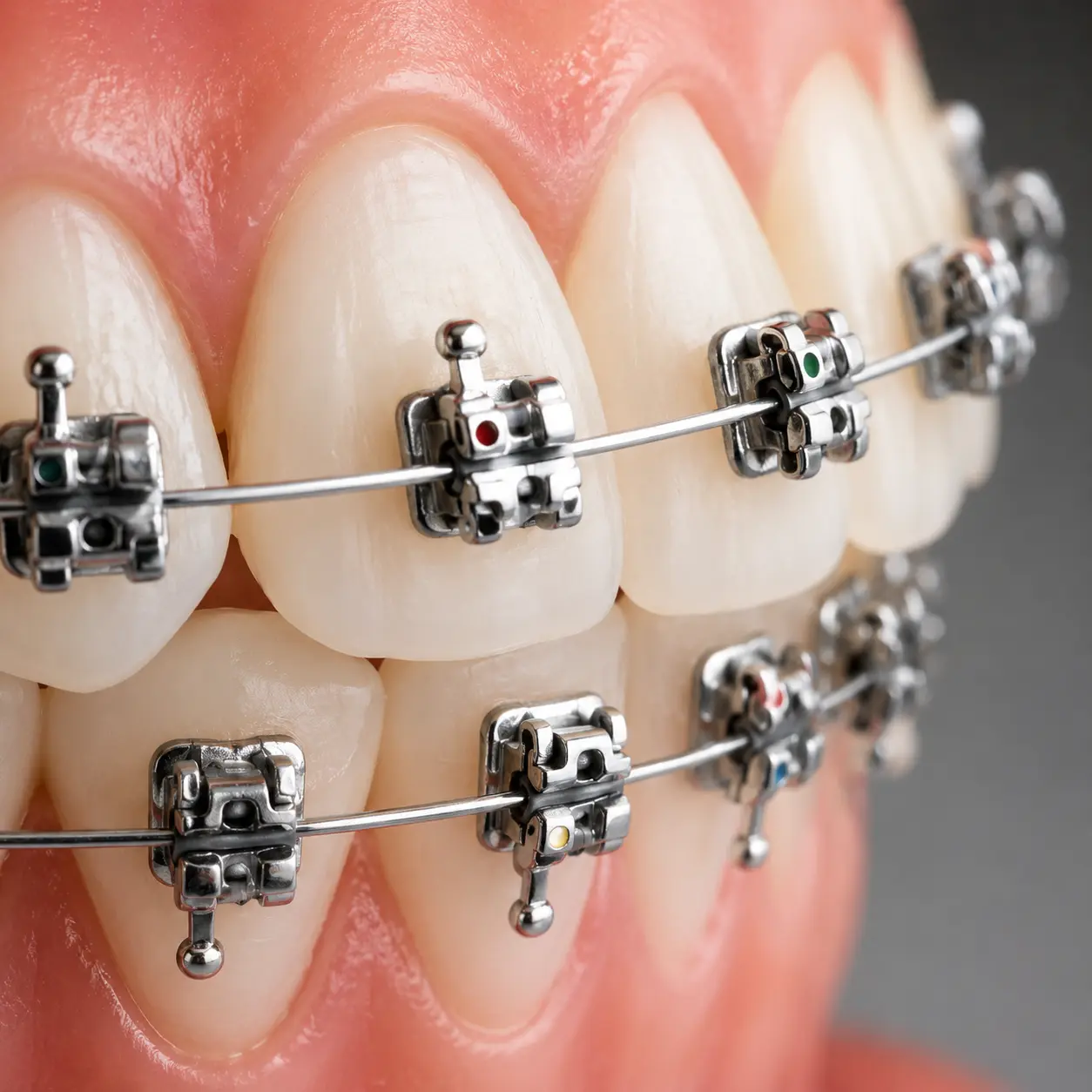 Self-ligating braces with sliding clip brackets instead of elastic bands
